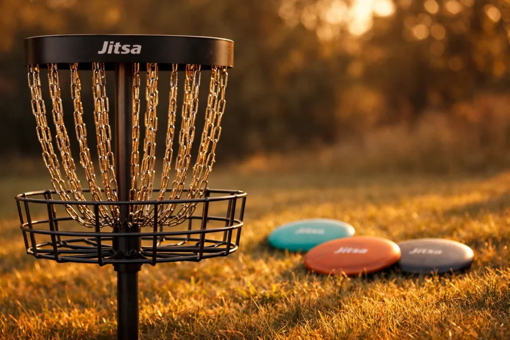 kosz i dyski do disc golf